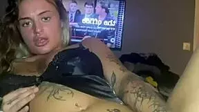 thick goth teen fingers her ass before parents get home