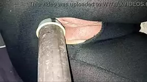Wet pink pussy amateur takes triple anal pounding on street?