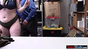 Think this curvy emo teen thief can finger her hairy pussy to freedom by fucking the cop doggystyle?