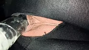 Wet pink pussy amateur takes triple anal pounding on street?
