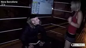 nora spots young guy at bus stop and fucks him hard right there