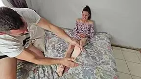 Kinky foot slaps punish her puffy pussy lips hard 😈