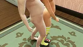 grandpa strikes lucky bending young girl over for doggystyle creampie pounding