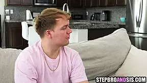 look alike stepsisters start fighting hard then share that throbbing cock in taboo threesome