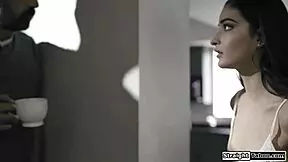 Brunette Latina Teen Spanked Hard by Stepdad Before Rough Shaving Pussy Pound!