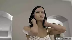 Brunette Latina Teen Spanked Hard by Stepdad Before Rough Shaving Pussy Pound!