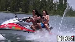 Mofos girls ignite hot threesome on rocking seadoo