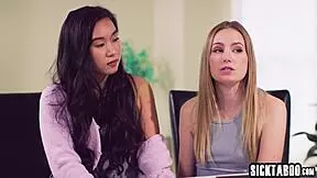 Marriage Counselor Kenzie Taylor Joins Scarlett Sage And Asian Teen For Lesbian Fingering Lick And Assfucking Session