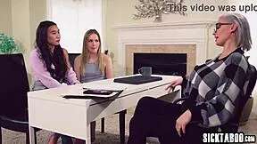 Marriage Counselor Kenzie Taylor Joins Scarlett Sage And Asian Teen For Lesbian Fingering Lick And Assfucking Session