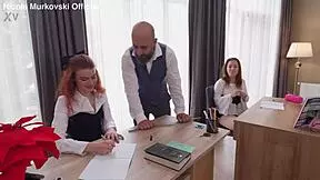 two red-haired students get unconventional private university lessons with double vaginal and rimjobs