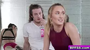 Yoga Teens Stretch Pussies Wide for Monster Cocks