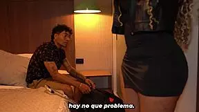 skinny tattooed stepson shares bed with busty colombian stepmom and pounds her huge ass relentlessly in taboo roleplay