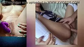 Skinny Tattooed Babe with Small Waist Fingers Tight Pussy Ass Using Vibrator Solo