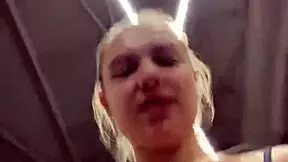 crazy bbw cums hard with creampie in public gym webcam