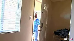 Old perv picks up pale redhead teen with hairy beaver for raw condomless anal debut and sloppy deepthroat