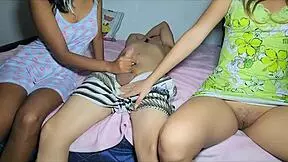 mi esposa y hijastra wake me with hot threesome anal cum on ass and pussy creampie 😈🍑💦