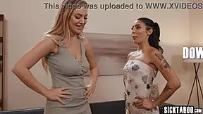 Damn Big Tits Lesbians LICK Wet Asses and Dive Muff in Taboo Frenzy!