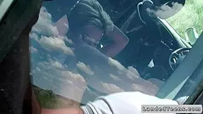 czech blonde teen hey gives car blowjob then outdoor pov hardcore fucking voyeur