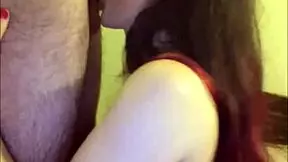 Shemale Teen Deepthroats Lover's Cock with Passionate Webcam Sucking Action