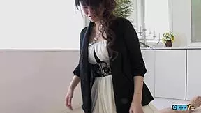 this beautiful girl licks his nipples so good getting him super horny and rock hard