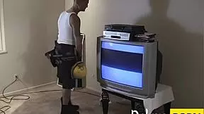 gothic babe vicci valencorte strips sucks and takes massive facial from lance long!