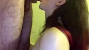 Shemale Teen Deepthroats Lover's Cock with Passionate Webcam Sucking Action