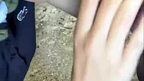 that 18yo brunette sneaks risky public ride on big cock pov style