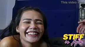 sexy thai cowgirl rides big cock for creamy facial