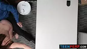 mall officer catches couple with big boobs teen girlfriend at work