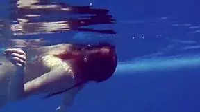 Brunette Babe Mia Ferrari's Tight Pussy Swims Underwater in Pool, Big Tits Bouncing Before Shower Fuck