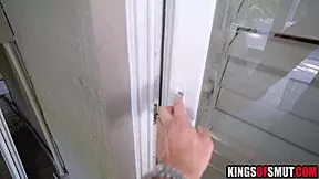 Hot milf angelica amore catches young voyeur spying and fucks him hard