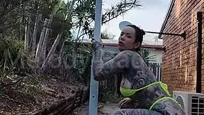 Melody Radford leaks micro bikini twerk pole dance tease