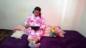 every time i hit my stepsis room she's masturbating and begs to suck my cock swallowing all my cum