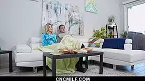 freeuse milf and stepsister take turns riding stepsons big cock in hardcore threesome