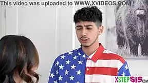 my korean stepsis and i celebrated 4th of july with hardcore taboo ass fucking sex all day long