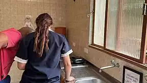 in the naughty house blackmail sparks milf's interracial footjob and cuckold humiliation