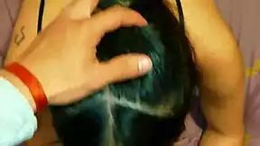 friend waits in lingerie harness bent over ready for rough doggystyle creampie