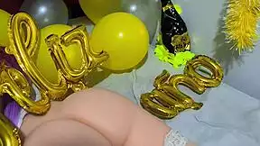 Young curvy virgin spreads tight ass for hard cock fuck then sucks cum from her perfect holiday pussy.