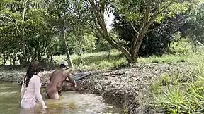 albina spreads wide for stranger's huge black cock raw outdoor pounding!