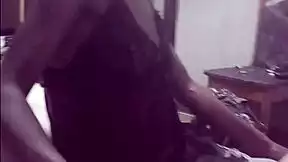 redhead black slut in dress sucks tiny boss cock at hostel