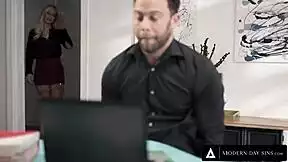 husband sneaks in to bang busty wife rachael cavalli after mistress fuck!