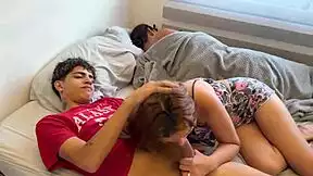 stepson sneaks into bed with busty latina stepmom for secret fuck