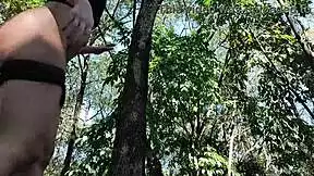 stepdaughter teases daddy in woods before tight ass deflowering