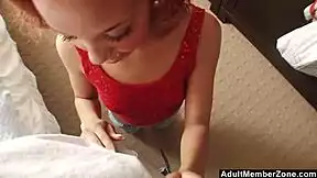 cutie with those amazing eyes look up at me while deepthroating my big cock pov till facial cumshot