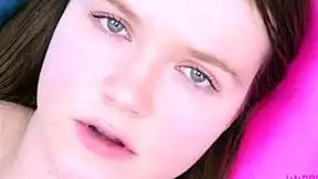 Russian model teases daddy on sofa with pov body rub before swallowing cum