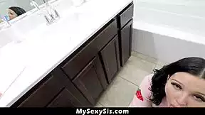 Stepbro Bursts into Bailey Blaze's Bathroom—She Punishes His Dirty Cock with Sloppy Suck!