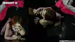 Monster cock pov makes brunette beg for 10th massive cumshot!