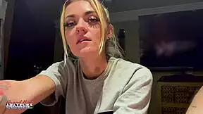 Petite Blonde's Sloppy Deepthroat Leads to Wild Pussy Pounding!