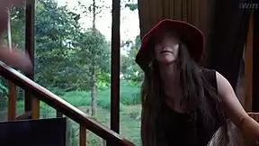 Lost little red riding hood teen gets bent over by big wolf cock in stockings