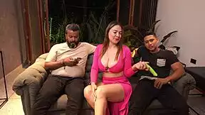 husband watches helplessly as busty blonde and her best friend turn him into a total cuckold with their huge tits shaking